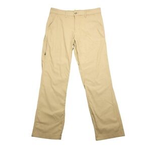 Eddie Bauer Travex Pants Mens 33x32 Tan Khaki Lightweight Cargo Hiking Nylon